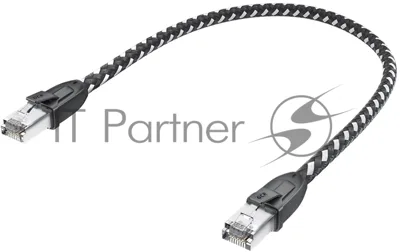 Патч-корд GCR PROF прямой 3.0m, UTP медь cat.6, STRONG черно-белый нейлон, ethernet high speed 10 Гбит/с, T568B, GCR-52778