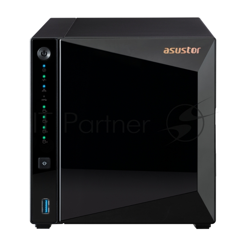 Сетевое хранилище ASUSTOR AS3304T 4-Bay NAS/MPl/Cel 1.4GHz Quad Core/2GbDDR4/noHDD,LFF(HDD,SSD),/1x1GbE(LAN)/3xUSB3.2; 90IX01L0-BW3S00