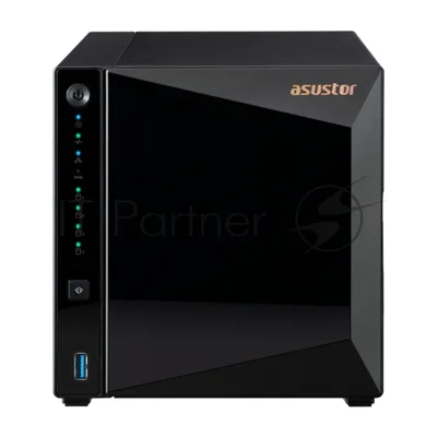 Сетевое хранилище ASUSTOR AS3304T 4-Bay NAS/MPl/Cel 1.4GHz Quad Core/2GbDDR4/noHDD,LFF(HDD,SSD),/1x1GbE(LAN)/3xUSB3.2; 90IX01L0-BW3S00