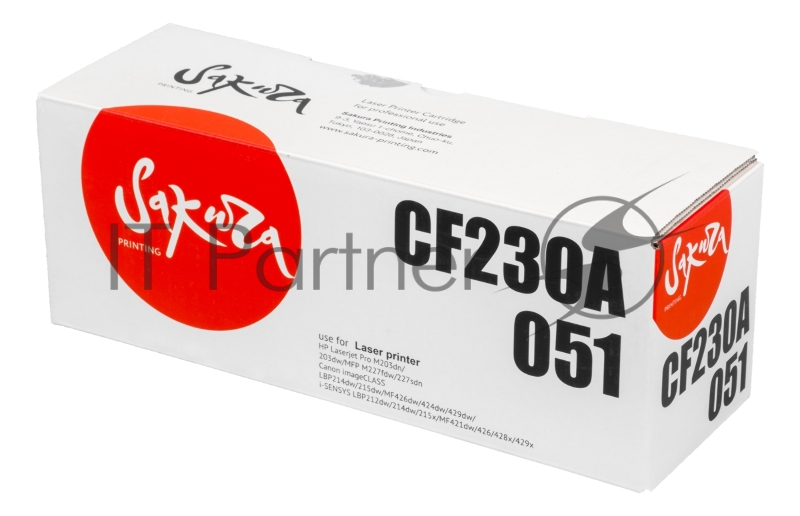 Картридж лазерный Sakura CF230A/051 для HP и Canon, черный, 1 700 к.