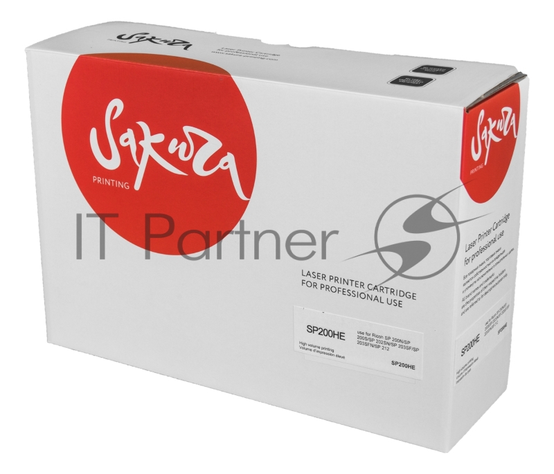 Картридж Sakura SP200HE для Ricoh SP 200N/SP 200S/SP 202SN/SP 203SF/SP 203SFN/SP 212, черный, 2 600 к.
