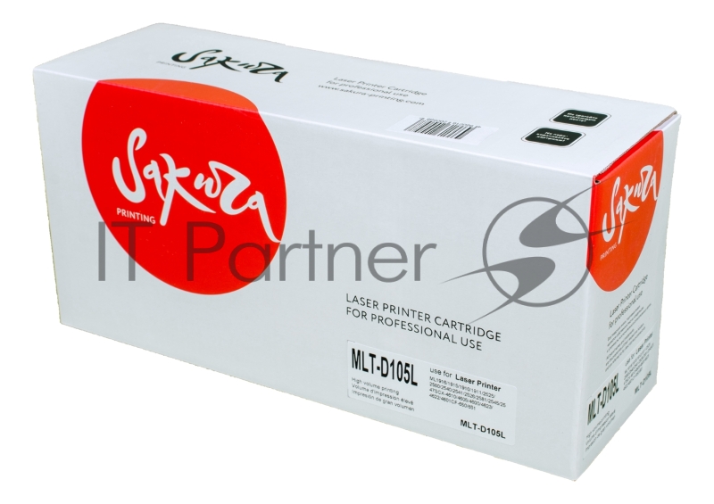 Картридж лазерный Sakura MLTD105L для Samsung ML1910/1911/1915/2525/2580/4600/4601/4605/4610/16004623/SF650/65, черный, 2500 к.