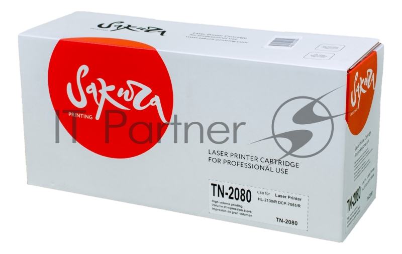 Картридж лазерный Sakura TN2080 для Brother HL-2130R, DCP-7055R, черный, 700 к