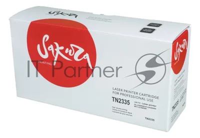 Картридж лазерный Sakura TN2335 для Brother HL-L2300DR, HL-L2340DWR, HL-L2360DNR, HL-L2365DWR, DCP-L2500DR, DCP-L2520DWR, DCP-L2540DNR, DCP-L2560DWR, MFC-L2700DWR, MFC-L2720DWR, MFC-L2740DWR, черный, 1200 к