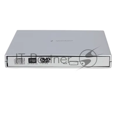 Оптический привод внешний с интерфейсом USB 2.0 Gembird DVD-USB-02-SV пластик, серебро
