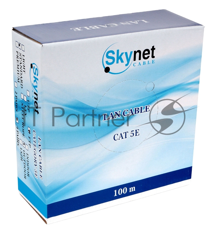 Кабель SkyNet Standart FTP outdoor 4x2x0,48, медный, FLUKE TEST, кат.5e, однож., 100 м, box, черный