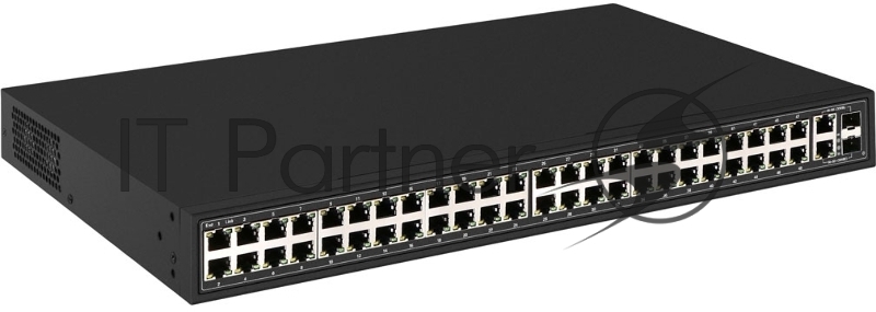 Коммутатор OSNOVO SW-64822(700W), 48×100 Мбит/с PoE + 2×1 Гбит/с Combo (SFP/RJ-45), неуправляемый
