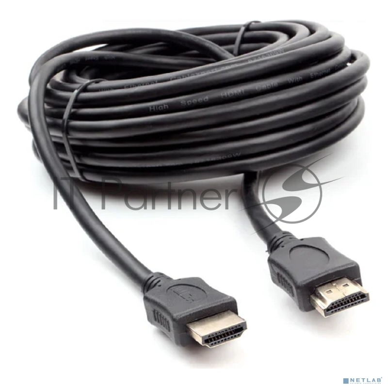 Кабель HDMI Cablexpert CC-HDMI4L-10M, 10м, v2.0, 19M/19M, серия Light, черный, позол.разъемы, экран, пакет