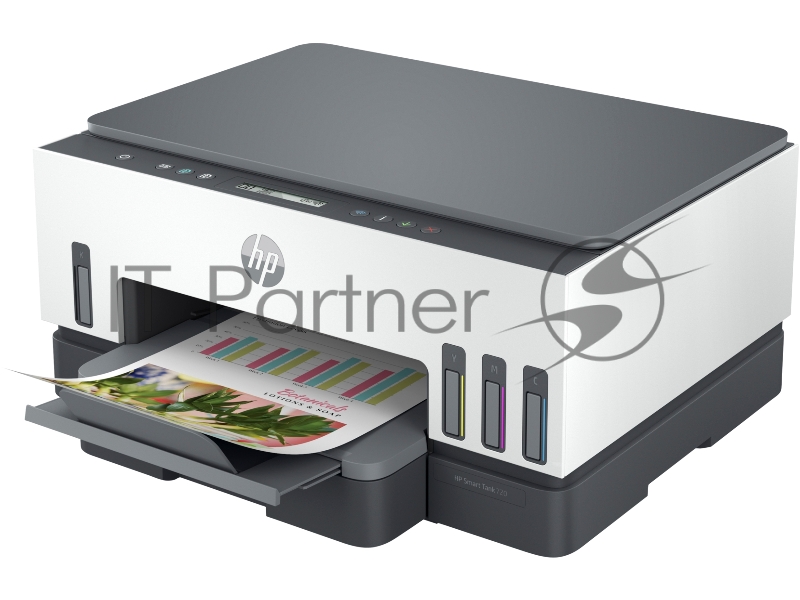 МФУ струйное HP Smart Tank 720 (6UU46A), A4, цветной, печ. до 15 стр/мин. (ч/б) до 9 стр/мин. (цвет), 1200x1200dpi (ч/б) 1200 x 4800 dpi (цвет), USB, Wi-Fi, BlueTooth, Air Print, Mopria