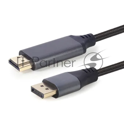 Кабель DisplayPort->HDMI Cablexpert CC-DP-HDMI-4K-6, 4K, 1.8м, 20M/19M, черный, экран, пакет