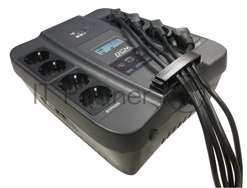 Источник бесперебойного питания Powercom Back-UPS SPIDER, Line-Interactive, LCD, AVR, 550VA/330W, Schuko, USB, черный (1456259)