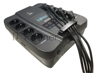 Источник бесперебойного питания Powercom Back-UPS SPIDER, Line-Interactive, LCD, AVR, 550VA/330W, Schuko, USB, черный (1456259)