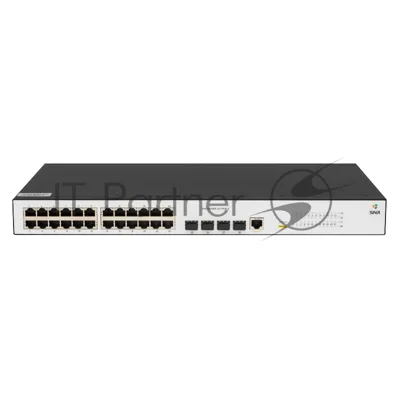Коммутатор POE управляемый гигабитный уровня 2, 24 порта 10/100/1000Base-T с поддержкой PoE, 4 порта 100/1000BASE-X (SFP), бюджет POE 370W