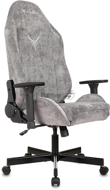Кресло Бюрократ Knight N1 Fabric серый, ткань, 120 кг, механизм качания