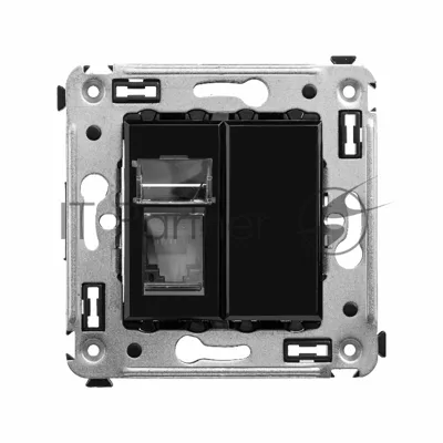 Розетка компьютерная DKC Avanti 4402463 RJ-45 одинарная, категория 5e "Черный квадрат"