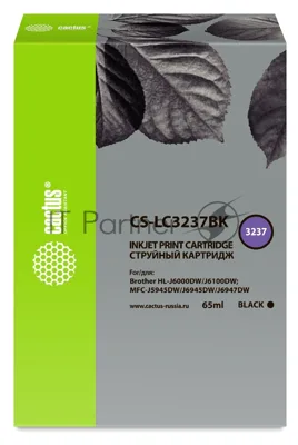 Картридж струйный Cactus CS-LC3237BK черный (65 мл) для Brother HL-J6000DW/J6100DW