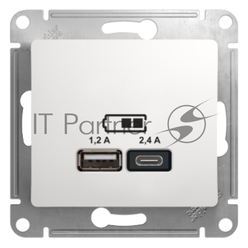 Розетка USB Schneider Electric Glossa GSL000139 скрыт. IP20 белый (упак.:1шт)