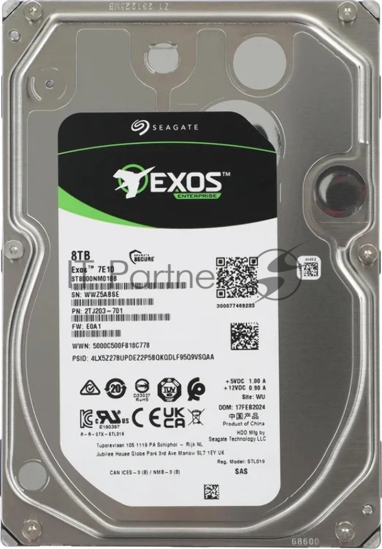 Жесткий диск HDD Seagate Exos 7E10 8Tb 7200rpm SAS 256Mb 3.5"
