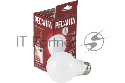 Лампа светодиодная Ресанта LL-R-A60-7W-230-4K-E27 груша, 7 Вт, нейтральный, Е27