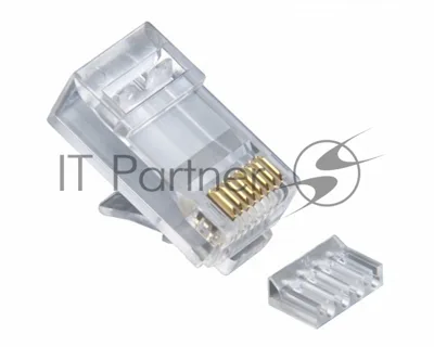 Вилка RJ-45 (8P8C) PLUG5UP-INSERT универсальная cat.5e со вставкой, контакты 30 микродюймов" (100 шт.)