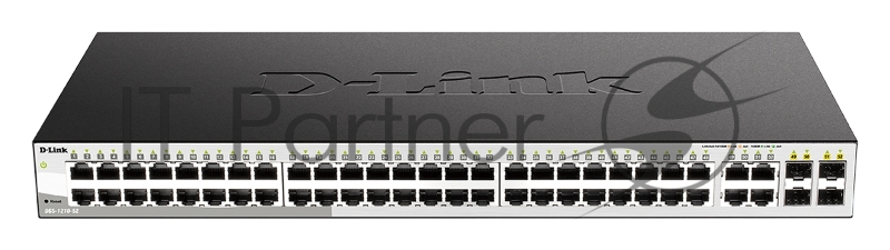 Коммутатор D-Link DGS-1210-52/F3A, 48×1 Гбит/с + 4×1 Гбит/с SFP, настраиваемый