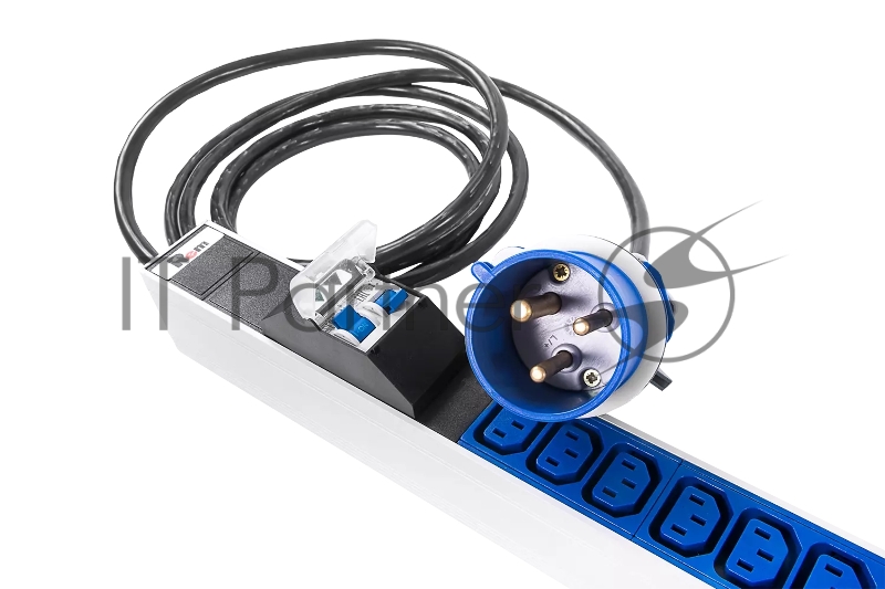 Блок силовых розеток Rem Rem-32, IEC 60320 С13 х 24, IEC 60320 С19 х 6, вход IEC 309, шнур 3 м, 1 463мм, однофазный 32А, автомат + индикатор, серый