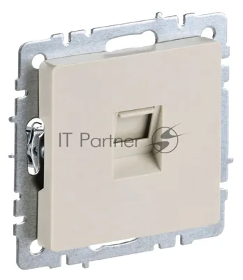 Розетка компьютерная СП RJ45 кат.5E BRITE РК10-БрКр беж. IEK BR-K10-1-K10