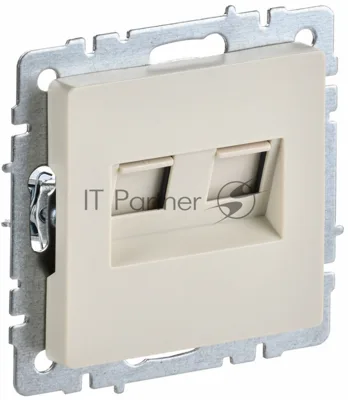 Розетка компьютерная двойная IEK BRITE РК10-2-БрКр (BR-K20-1-K10) СП RJ45 кат.5E бежевый