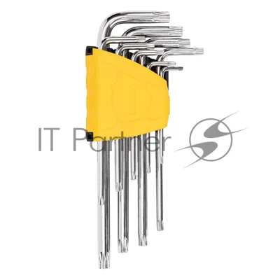 Набор шестигранных ключей ";TORX"; Deli DL3091 9 шт. Размер: 1/16”-3/8”. Хромированный. Технические характеристики: Т10,Т15,Т20,Т25,Т27,Т30,Т40,Т45,Т50