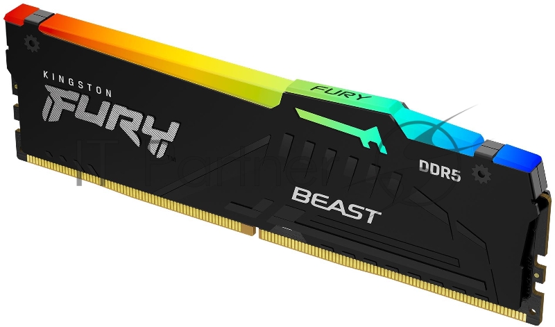 Оперативная память Kingston Fury Beast, DDR5, 8GB (1x8GB), 5600MHz, CL40, DIMM, с радиатором, RGB, черный