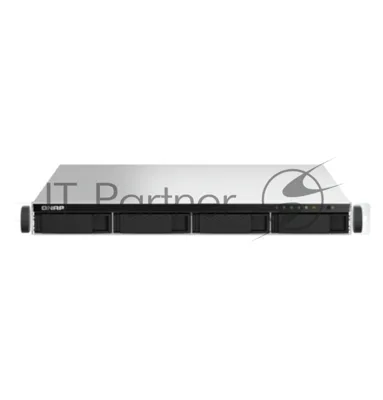Сетевое хранилище SMB QNAP TS-464U-8G NAS 4 HDD trays, rackmount 1U, 1 PSU. 4-core Intel Celeron N5105/N5095 2.0-2.9 GHz, 8 Gb RAM MAX, 2x2.5GbE, 2xUSB 3.2 Gen 2 (10Gbps), 2xUSB 2.0, 1xHDMI, PCIe Gen 3 x2, W/o rail kit RAIL-B02