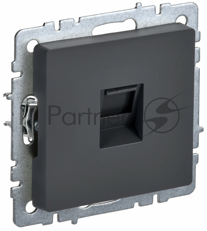 Розетка компьютерная IEK BRITE РК10-БрГ RJ45 кат.5E графит