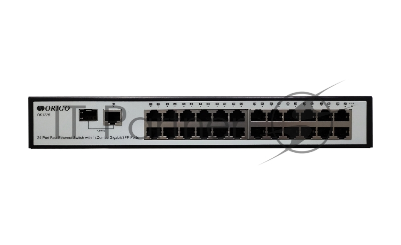 Коммутатор ORIGO OS1225/A1A, 24×100 Мбит/с + 1×1 Гбит/с Combo (SFP/RJ-45), неуправляемый