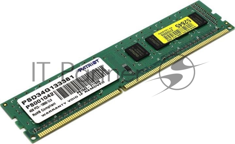 Оперативная память Patriot, DDR3, 4GB (1x4 GB), 1333 MHz, CL9, DIMM