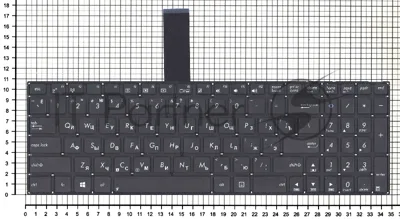 Клавиатура для ноутбука Asus K56 черная без рамки, плоский Enter