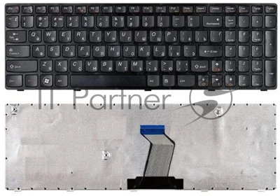 Клавиатура для ноутбука Lenovo IdeaPad B570 B580 V570 Z570 Z575 B590 черная с черной рамкой