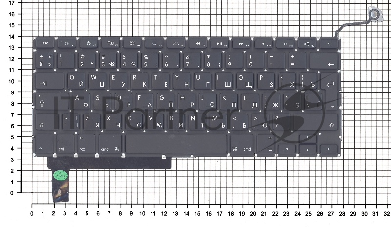 Клавиатура для ноутбука MacBook A1286 с SD большой ENTER RU