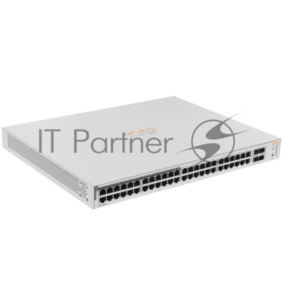 Коммутатор HPE Aruba Instant On 1830 48G 24p Class4 PoE 4SFP 370W, 24×1 Гбит/с PoE+ + 4×1 Гбит/с SFP, настраиваемый