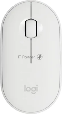 Мышь беспроводная Logitech Pebble M350 белый, 1000 dpi, радиоканал, Bluetooth, USB, кнопки - 3