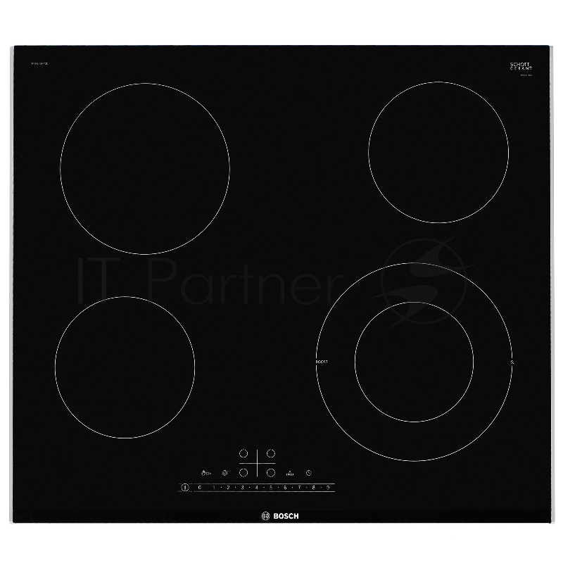 Электрическая варочная поверхность Bosch PKF675FP2E, 4 конфорки, с зоной расширения, стеклокерамика, 7000 Вт