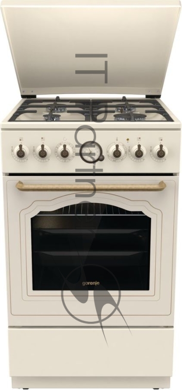Плита комбинированная Gorenje GKS5B70CLI бежевый, конфорок 4 газовых, духовка 70 л, 50 см x 85 см x 59.4 см