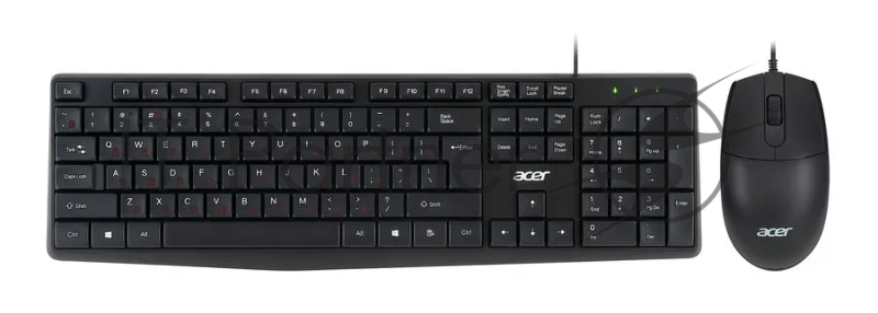 Комплект клавиатура+мышь Acer OMW141 проводной, USB, 1200 DPI, чёрный