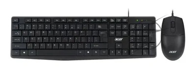 Комплект клавиатура+мышь Acer OMW141 проводной, USB, 1200 DPI, чёрный