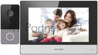 Комплект домофона Hikvision DS-KIS603-P(C) серебристый