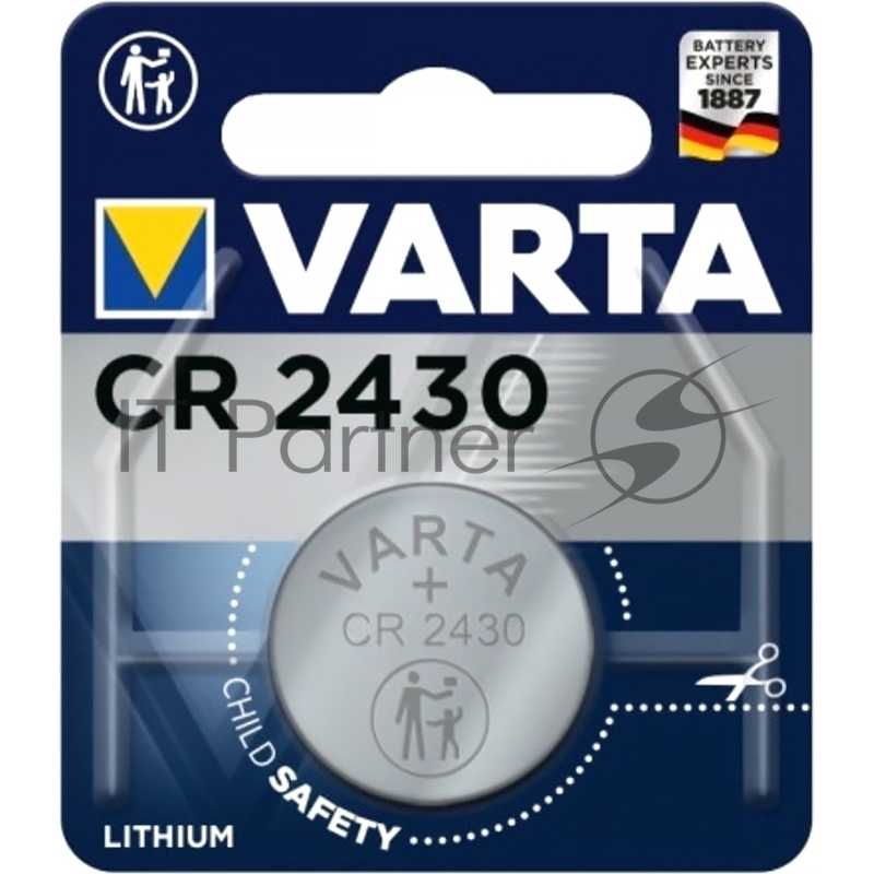 Батарейка Varta ELECTRONICS CR2430 BL1 Lithium 3V (6430) (1/10/100)