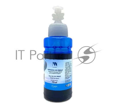Чернила NVPrint водорастворимые T6642 для аппаратов Epson L100, L110, L120, L132, L200, L210, L222, L300, L312, L350, L355, L362, L366, L456, L550, L555, L566, L1300, L386, L486, L121, L3050, L3060, L3070, L364, L382, L605, L655, L1455 (70 мл) Cyan
