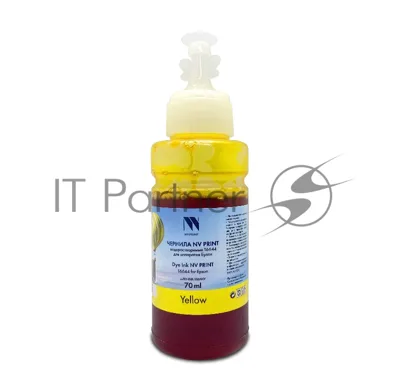 Чернила NVPrint водорастворимые T6644 для аппаратов Epson L100, L110, L120, L132, L200, L210, L222, L300, L312, L350, L355, L362, L366, L456, L550, L555, L566, L1300, L386, L486, L121, L3050, L3060, L3070, L364, L382, L605, L655, L1455 (70 мл) Yellow
