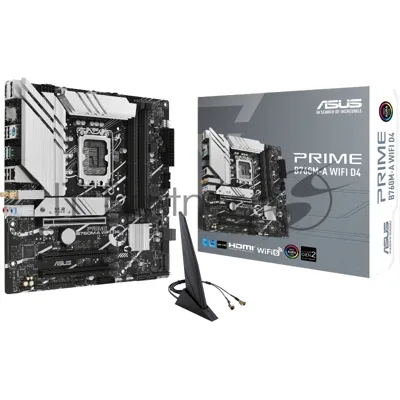 Материнская плата ASUS PRIME B760M-A WIFI D4, LGA1700, Intel B760, 4xDDR4, 4xSATA, 2xM.2, 3xPCIe x16, DisplayPort, HDMI, 1x2.5Gb LAN, 3x3.5 мм, 7.1, microATX