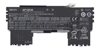 Аккумуляторная батарея для ноутбука Acer Aspire S7-191 7.4V 3790mAh 28Wh AP12E3K