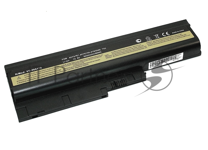 Аккумуляторная батарея для ноутбука Lenovo ThinkPad T60, T60p, T61 10.8V 5200mAh OEM черный